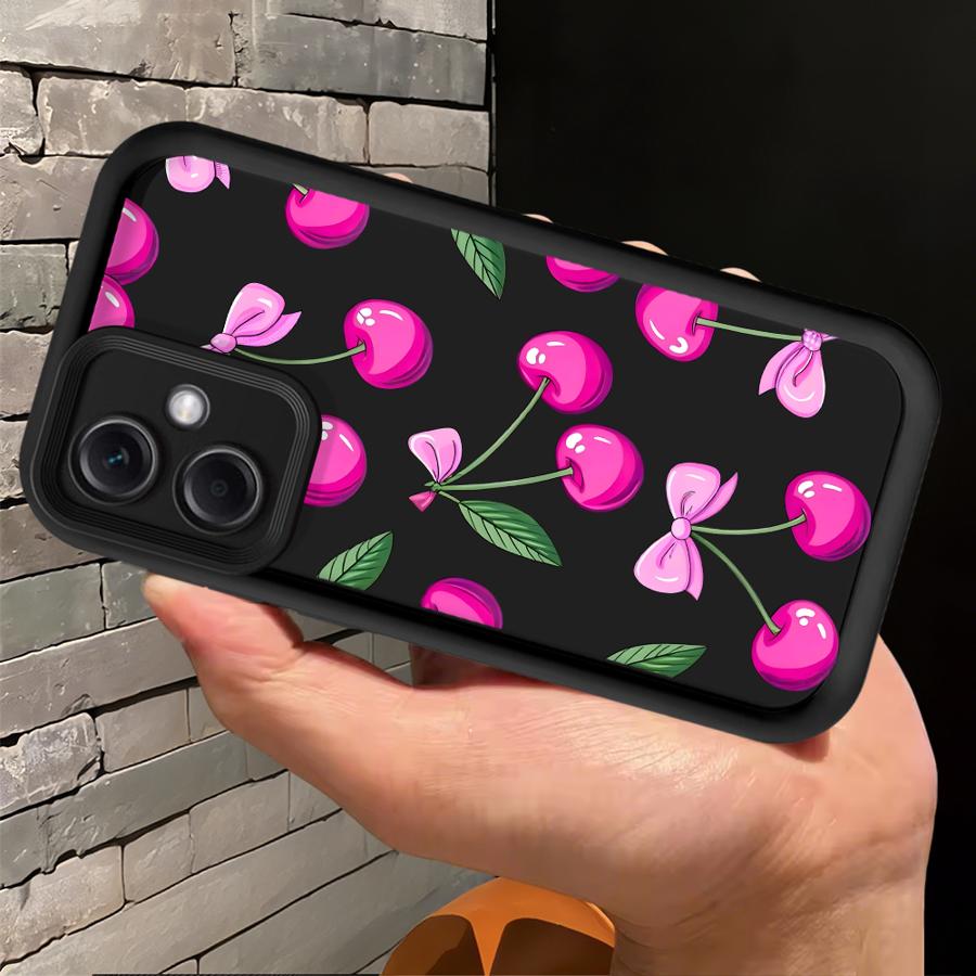 Case for Xiaomi Poco F8 C51 C61 X3 Pro C50 X3 NFC Phone Cover Cartoon Purple Cherry