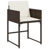 17 Piece Garden Dining Set with Cushions Brown Poly Rattan