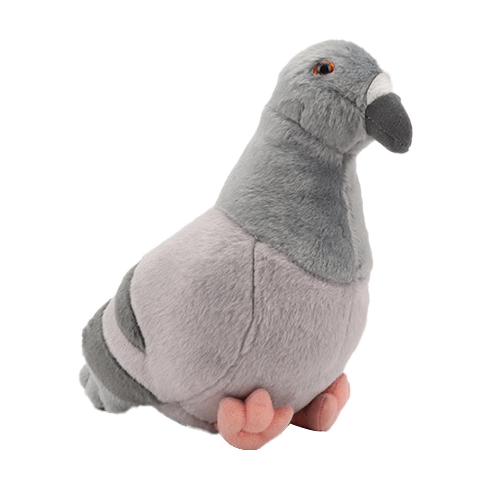 Peluche Realistici di Piccioni Alta Qualità Morbidi Realistici Piccioni Grigio di Collina Bianchi Uccelli con Occhi Piume Decorazione per la Casa Regali di Compleanno