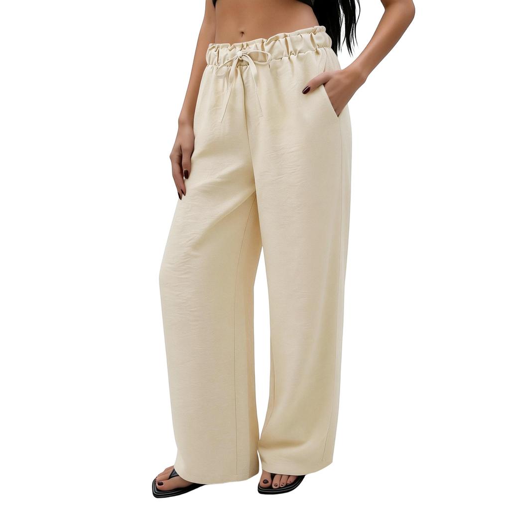 Women's Loose Wide-Leg Pants, Casual Loose-Fitting Pants With Pockets