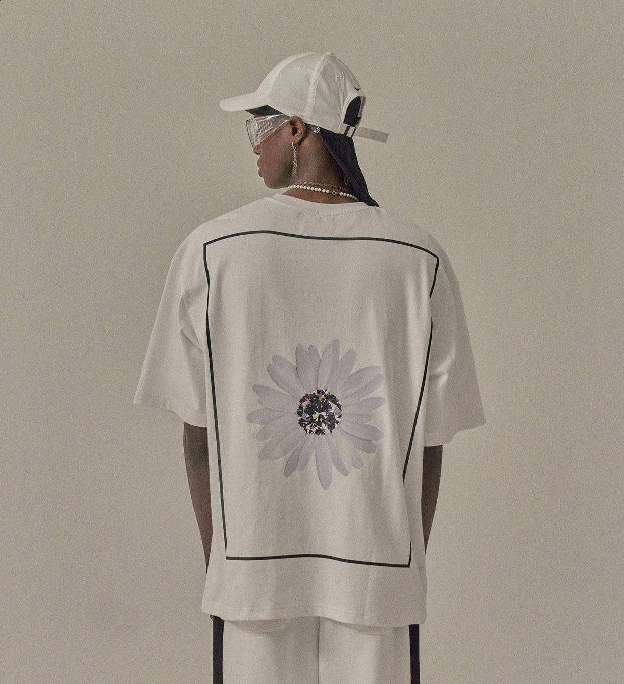 Dollar Flower Dai$Y Printing T-Shirts, White Free