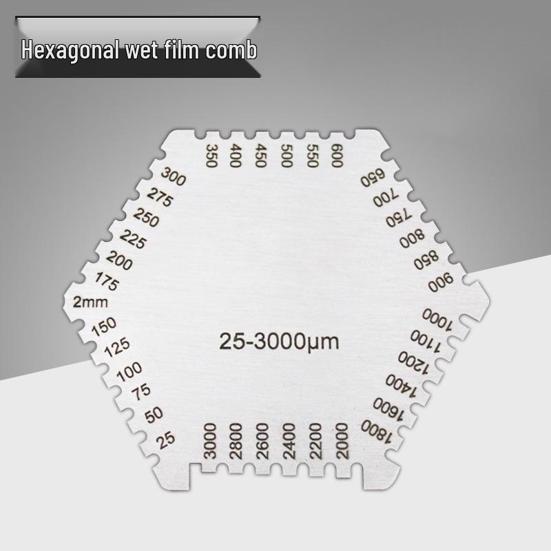 Hexagonal Stainless Steel High-Precision Wet Film Thickness Gauge Comb