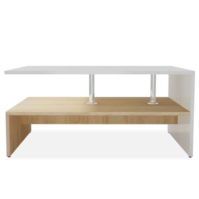 VidaXL Coffee Table Engineered Wood 90x59x42 Cm Oak and White 244856