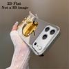 Gold base transparent fruit electroplated glass Phone Case  for iPhone 17 16 15 14 13 12 11 Pro Max Plus shock protection Cover
