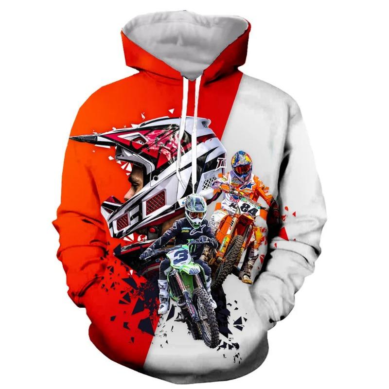 Motorrad Motocross Bedruckte Hoodies für Herren Neue Mode Langarm 3D Sport Sweatshirts Jacke Übergroße Kleidung