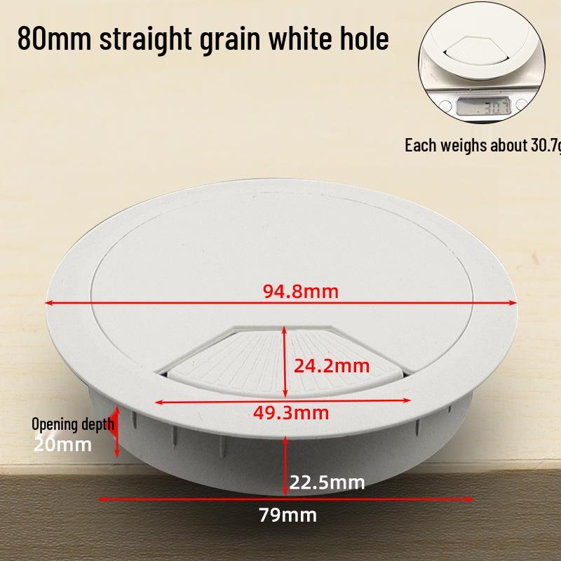 Diswei Desktop Cable Organizer Box, Round Plastic Wire Grommet for Office and Home Desk Management