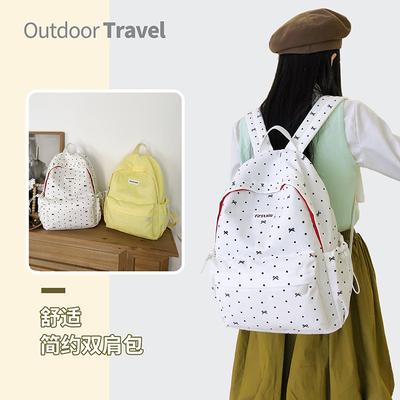High-Value Japanese and Korean Style Fresh Polka Dot Print Backpack for Girls and Boys Elementary and Middle School Students Double Shoulder Bag