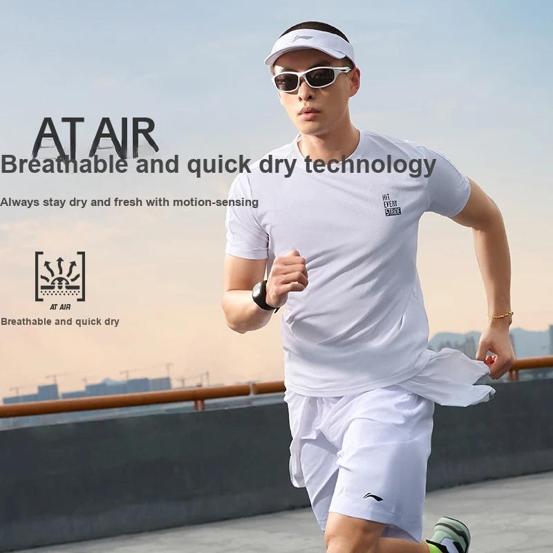 Li-Ning Anti-Wu Herbal Warfare Series Letter Print Short Sleeve T-Shirt Men Tops White AHSS725-1