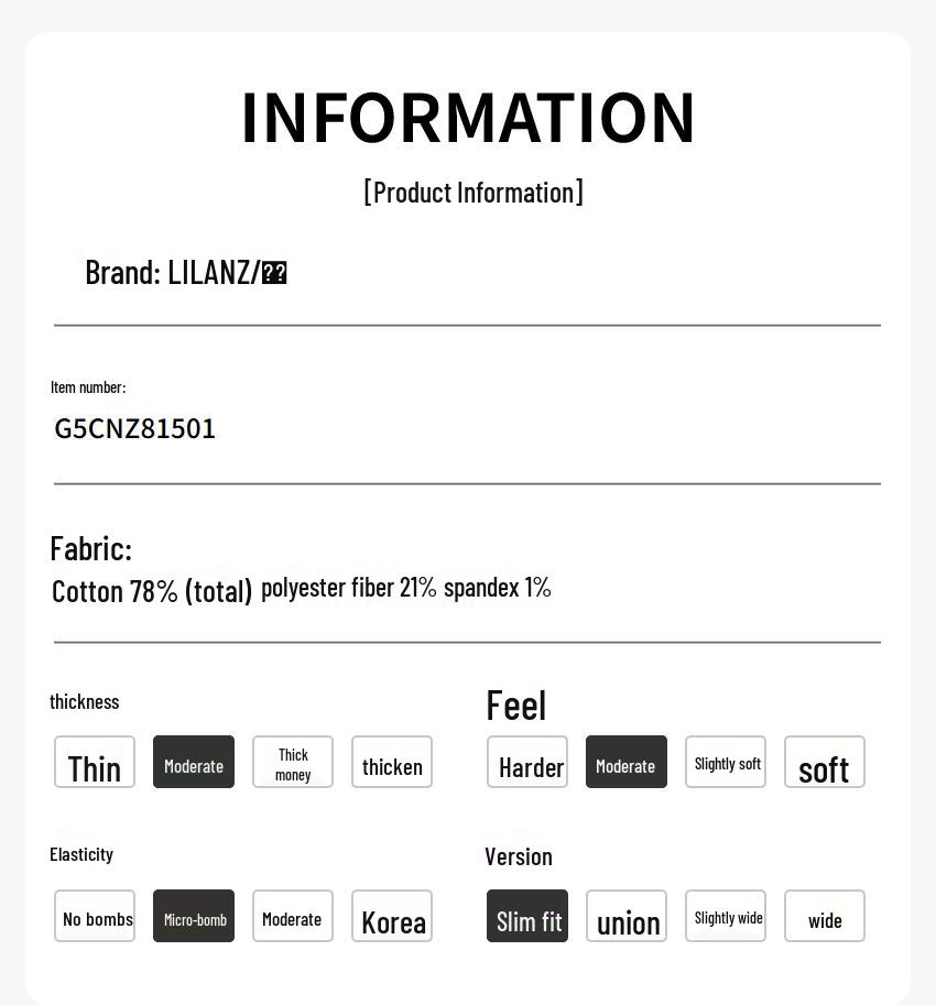 LILANZ Men's Slim Low-Waist Cropped Jeans