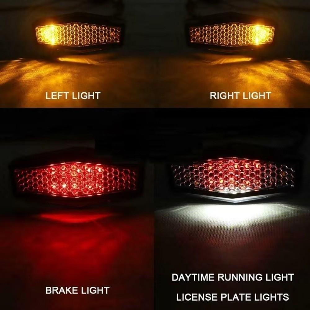 Universal Motorcycle LED Taillights 12V Rear Brake Stop Tail Lamp Durable License Lamp  Motor Bike