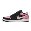 Jordan Air Jordan 1 Black Pink Toes Abrasion Resistant Low Top Vintage Basketball Shoes Unisex Pink 553558-165(Team701-F)