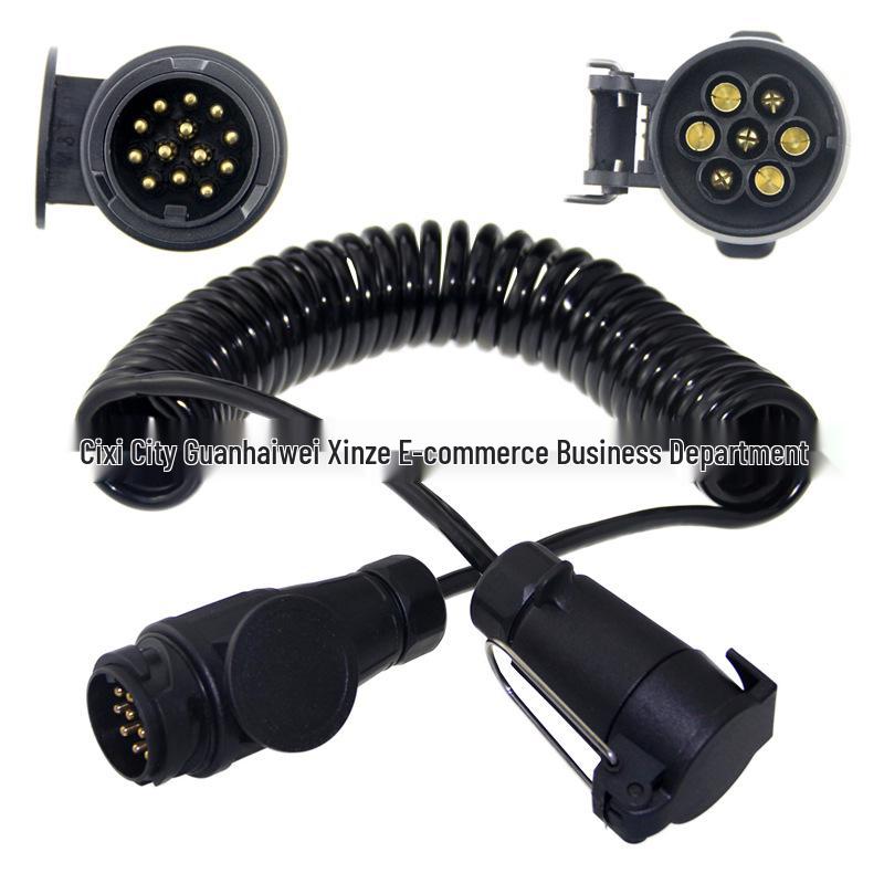 Cabo Flexível Retrátil de Mola TPU para Chicote Elétrico de Reboque UE de 13 pinos para 7 pinos