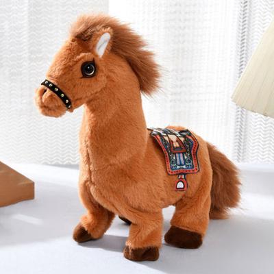 Yousheng Cavalo Elétrico de Pelúcia Brinquedo Crianças Andando Cauda Móvel Cavalo Interativo de Pelúcia Brinquedo Crianças Meninos Meninas Educacional Simulação Bicho de Pelúcia