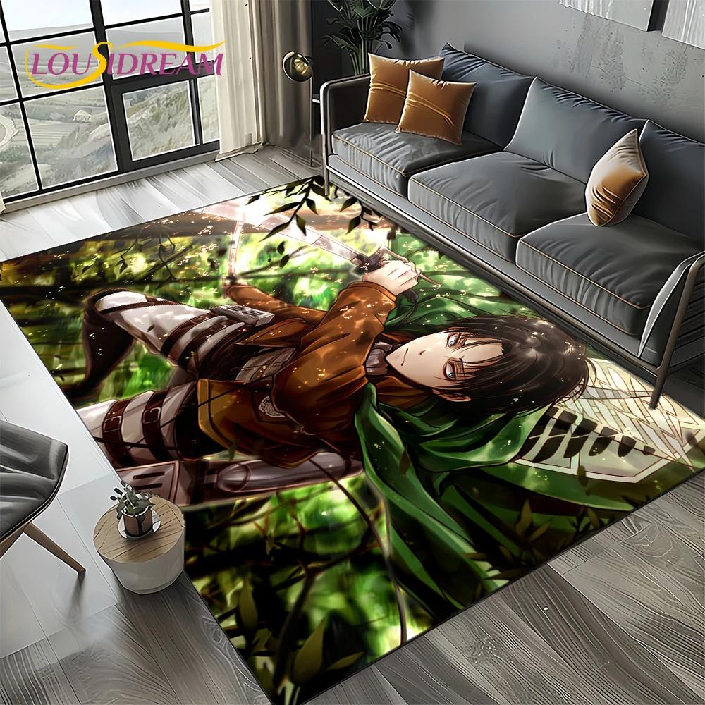 2025 Attack On Titan Eren Anime Cartoon Carpet Rug for Bedroom Living Room Home Sofa Decoration,kids Play Decor Floor Mat Gift