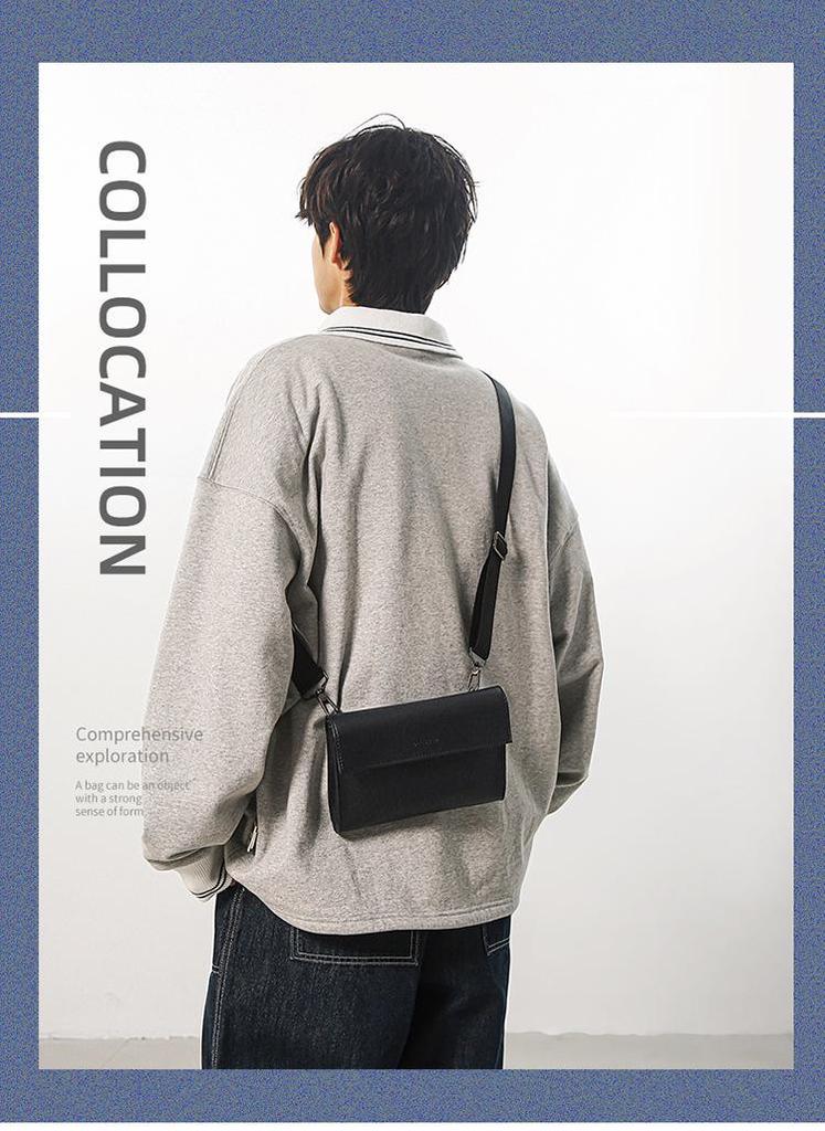 Unisex Korean Style Trendy Square Crossbody Bag Neutral Shoulder & Phone Envelope Bag