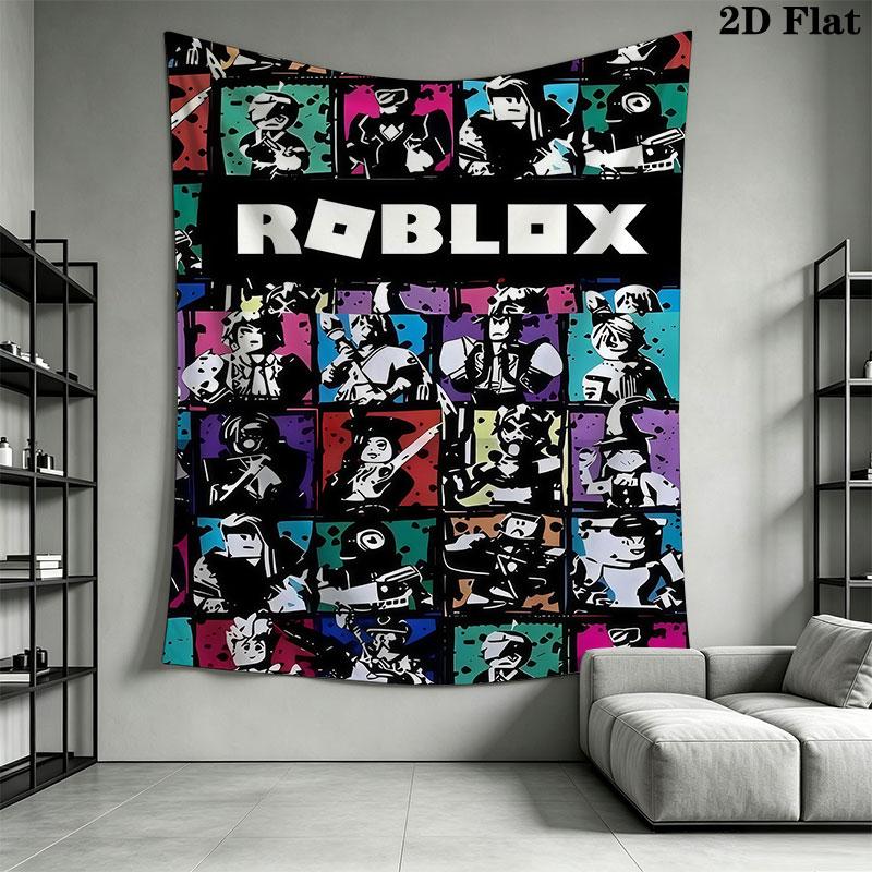 Roblox Poster Wall Hanging Printed Fabric Blanket Decorative Tapestries for Bedroom Living Room Home Decor