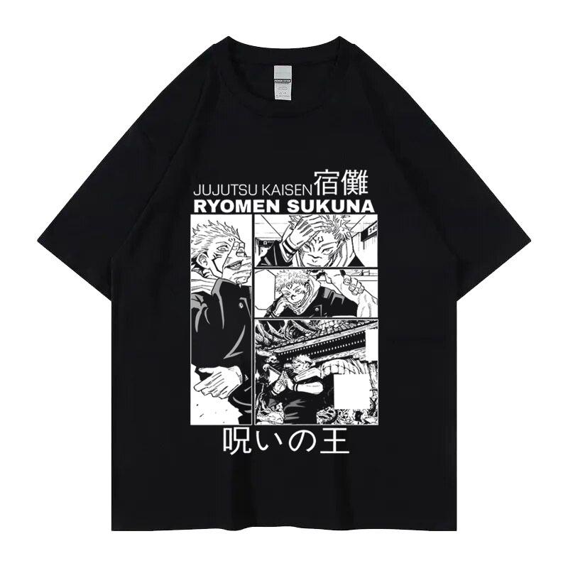 Spell Return To War T-shirt Men's Five Knotts Youren Summer Cotton Crew Neck Printing Short Sleeve Anime Peripheral Clothes