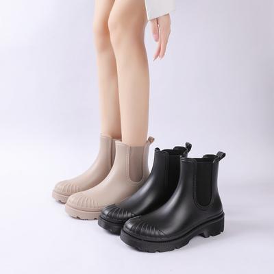 Chelsea Fashion Rain Shoes Women's Platform Rubber Shoes Environmentally Friendly Materials Wear Versatile Work Waterproof Shoes Women