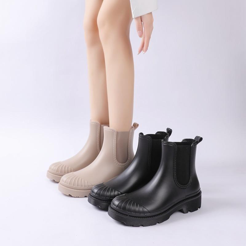 Chelsea fashion rain shoes women's platform rubber shoes environmentally friendly materials wear versatile work waterproof shoes women