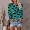 Women's Autumn and Winter 3D Printed Crew Neck Long Sleeve T-Shirt Fashion Versatile Trend Breathable Casual