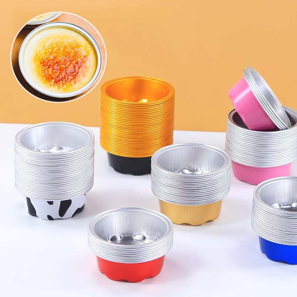 Air Fryer with Lids Dessert Cups Muffin Cupcake Cups Pudding Cake Mold Aluminum Foil Tin Cup