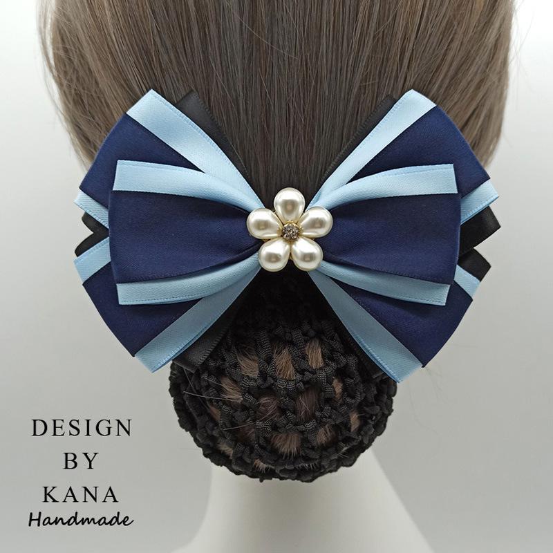 Women's Blue Flower Hair Net & Hairpin for Professionals