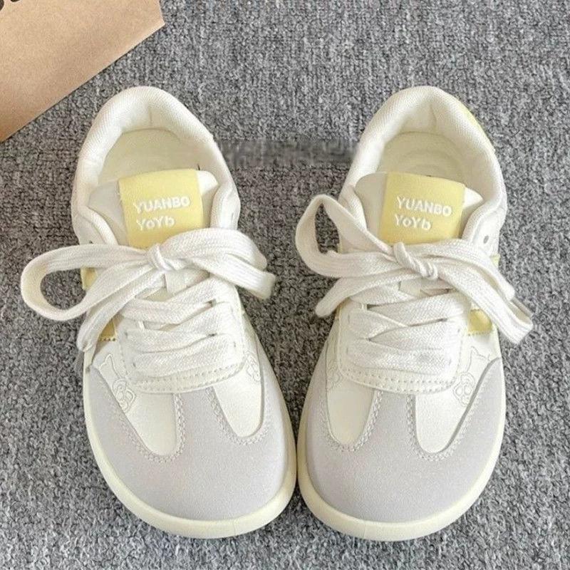 Little White Shoes Women's 2025 Summer New Pink Ugly Cute Moral Training Shoes Chic Niche Korean Version Round Head Learning Casual Board Shoes