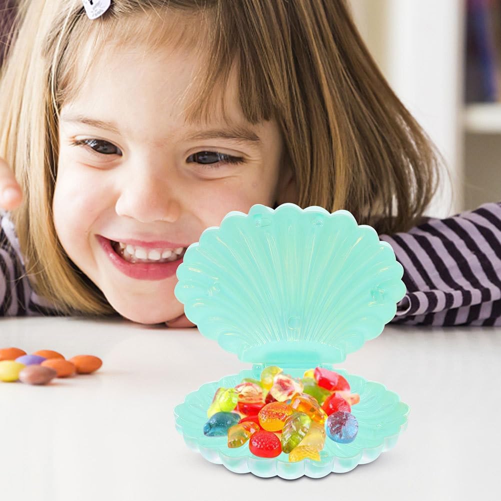 Amosfun 30pcs Sea Shells Candy Boxes Mermaid Party Seashell Candy Tray Jewelry Storage Trinket Box Birthday Valentines Party Supply