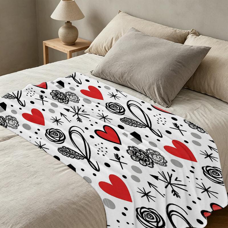 Hemmed Fleece Blanket Soft Skin-Friendly Minimalist, Cozy for Home, Sofa & Lounge, Ideal Valentine’s Day Gift