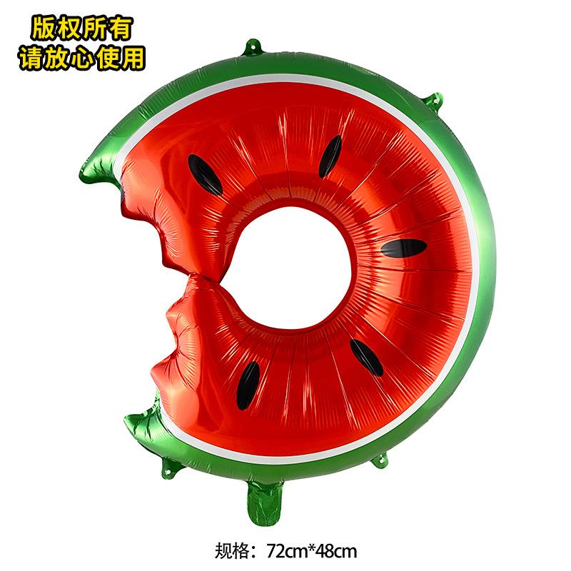 Watermelon Theme Balloon Summer Party Hawaiian Atmosphere Ball Watermelon Decorative Aluminum Film Balloon 4D Perfect Round Balloon