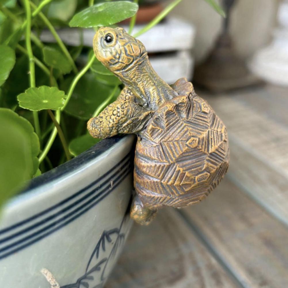 Tortoise Figure Plant Pot Hanger, Resin Hanging Turtle Statue Plant Decorations Cute Turtle Statue Figurines Planter Pot Hangers
