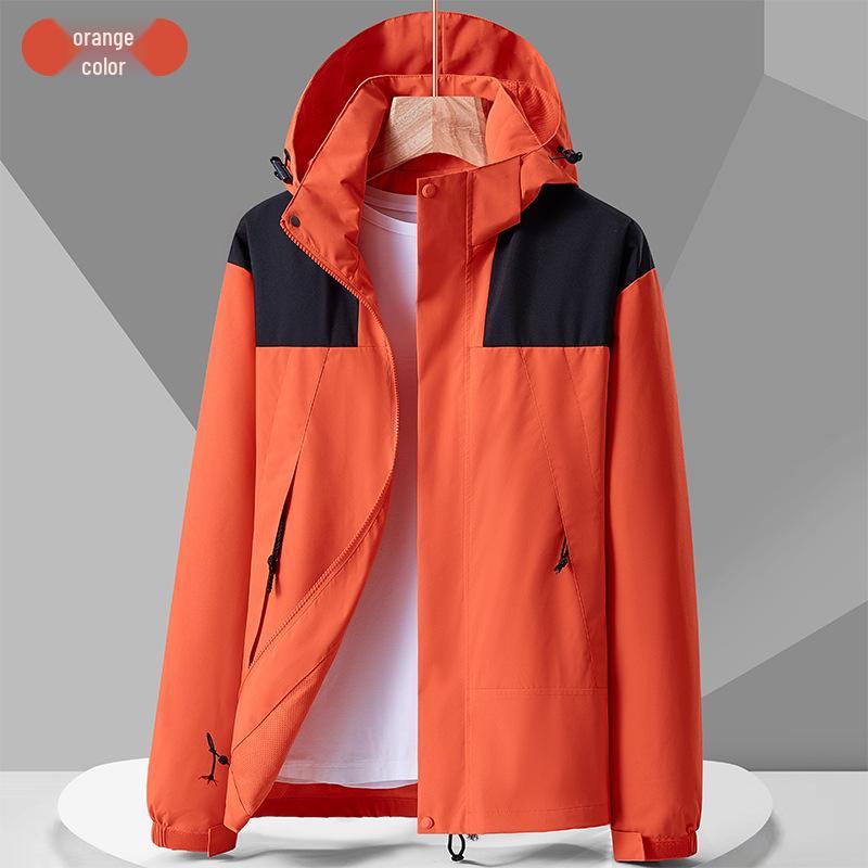 Spring & Autumn Waterproof Softshell Jacket for Outdoor Sports, Travel, Fishing, & Mountaineering with Detachable Hood