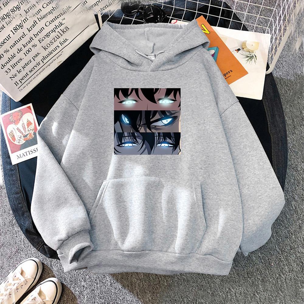 Solo Leveling Anime Clothing Sung Jin Woo Printed Hooded Men Women Oversized Hoodies Casual Sweatshirt Harajuku Pullover