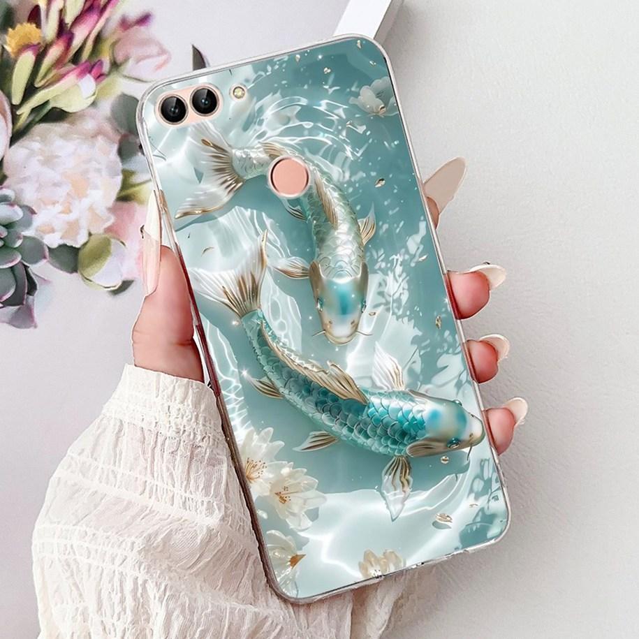 For Huawei P Smart Case FIG-LX1 FIG-LX2 FIG-LX3 Cover Luxury Dragon Lion Soft Silicone Phone Cases For Huawei Psmart 2018 Bumper