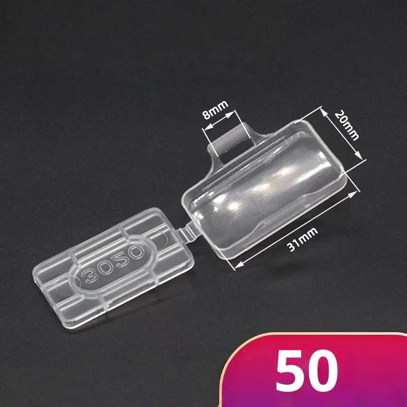 Wire Label Cable Tie Tag 50Pcs Plastic Transparent Case for Daily Office Home Network Cable Organization