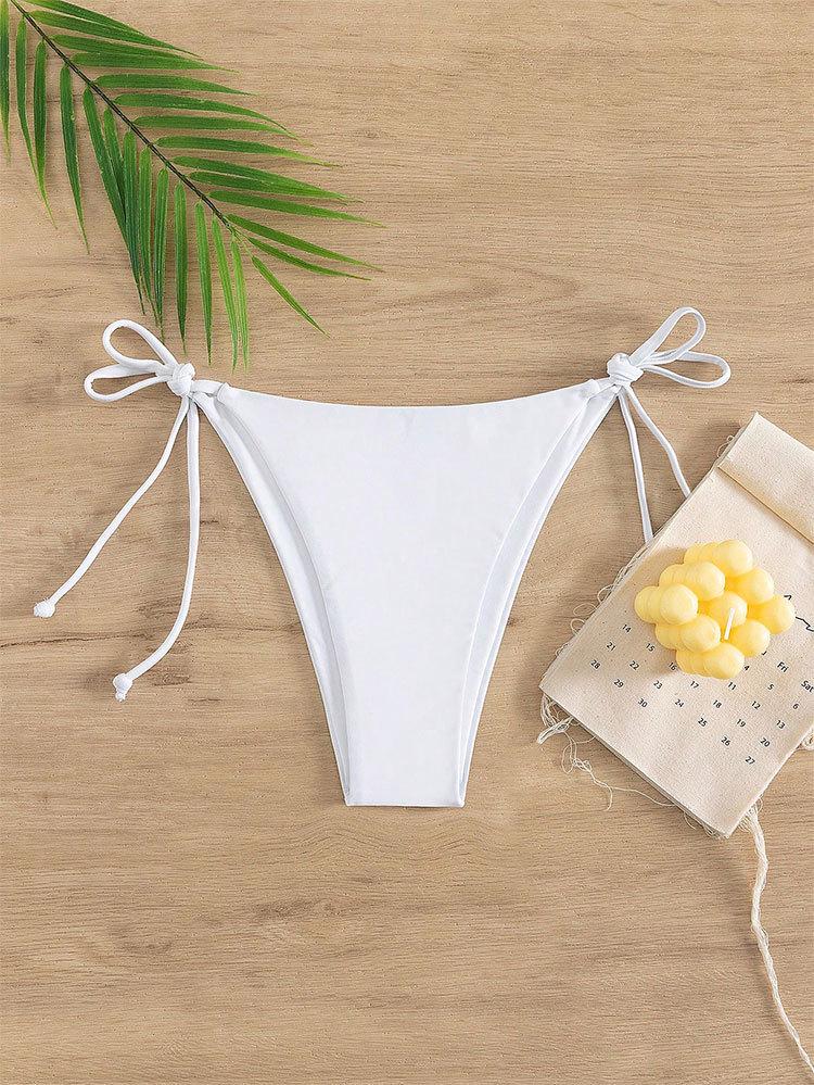 Bikini perizoma con coppe triangolari multicolore 2024: Costume da bagno sexy con allacciatura all'americana, a vita bassa per donna