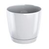 Coubi round flowerpot with saucer, white, 21x193cm
