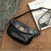 Genuine Leather Women Shoulder Bags Retro Solid Color Soft Real Cowhide Versatile Small Crossbody Bag