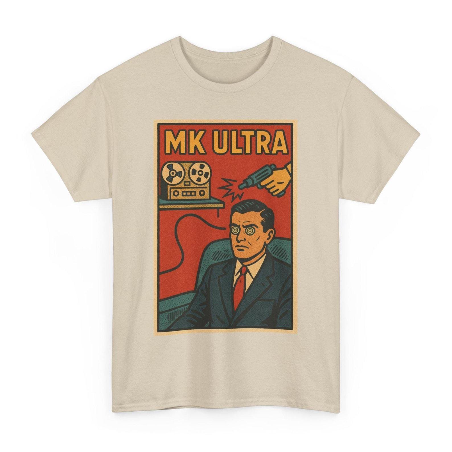 MK Ultra Conspiracy T-Shirt: Retro Comic Style Mind Control Tee S