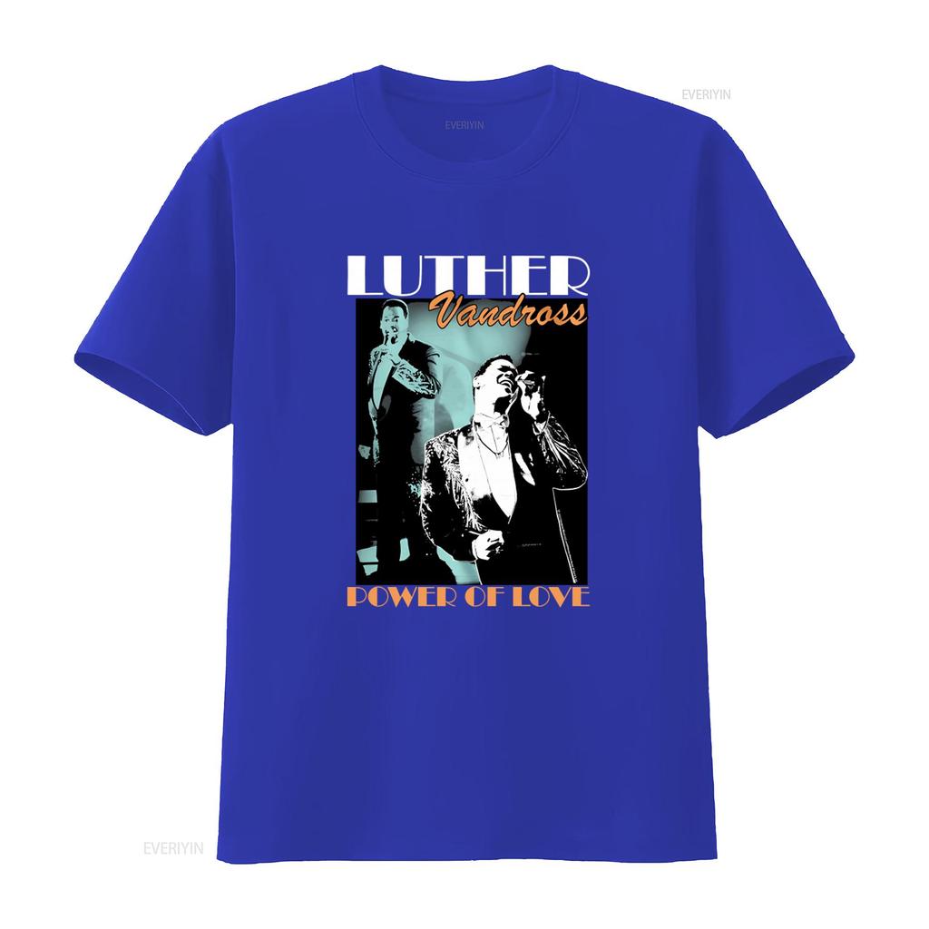 Luther Vandross Power of Love Mens T Shirt R B Soul Singer Live On Stage Print Vintage Washed Graphic Soft Breathable Stylish