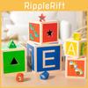 Hölzerne Multifunktionale Farb-Form-Zuordnung Stapelbox Kinder Puzzle Spielzeug für Früherziehung