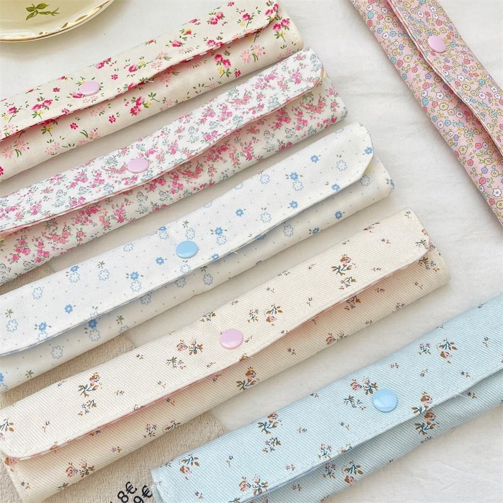 Portable Lightweight Tableware Storage Bag Snap Button Fixed Utensil Pouch Student Use