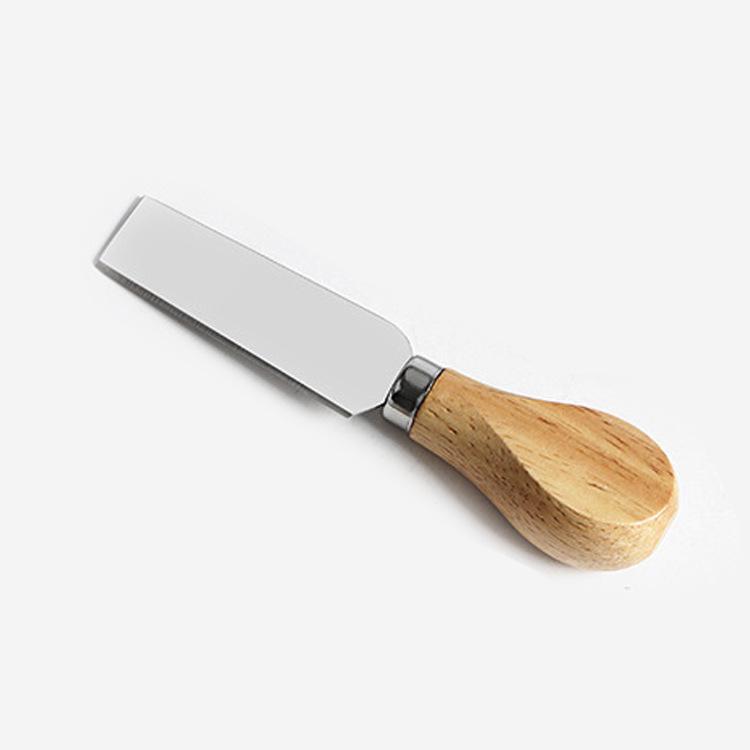 Stainless Steel Cheese, Butter, and Pizza Knife Set with Wooden Handle