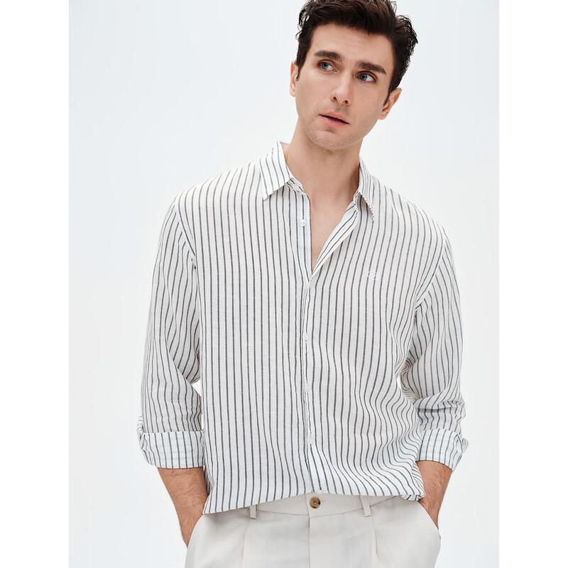 GIOVANNI VALENTINO Men's Striped Long-Sleeve Shirt
