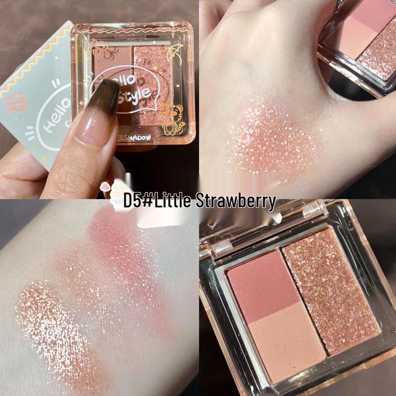 Hello Style Mini Eyeshadow Palette: Shimmer, Pearl & Matte Milk Tea Shades for Students