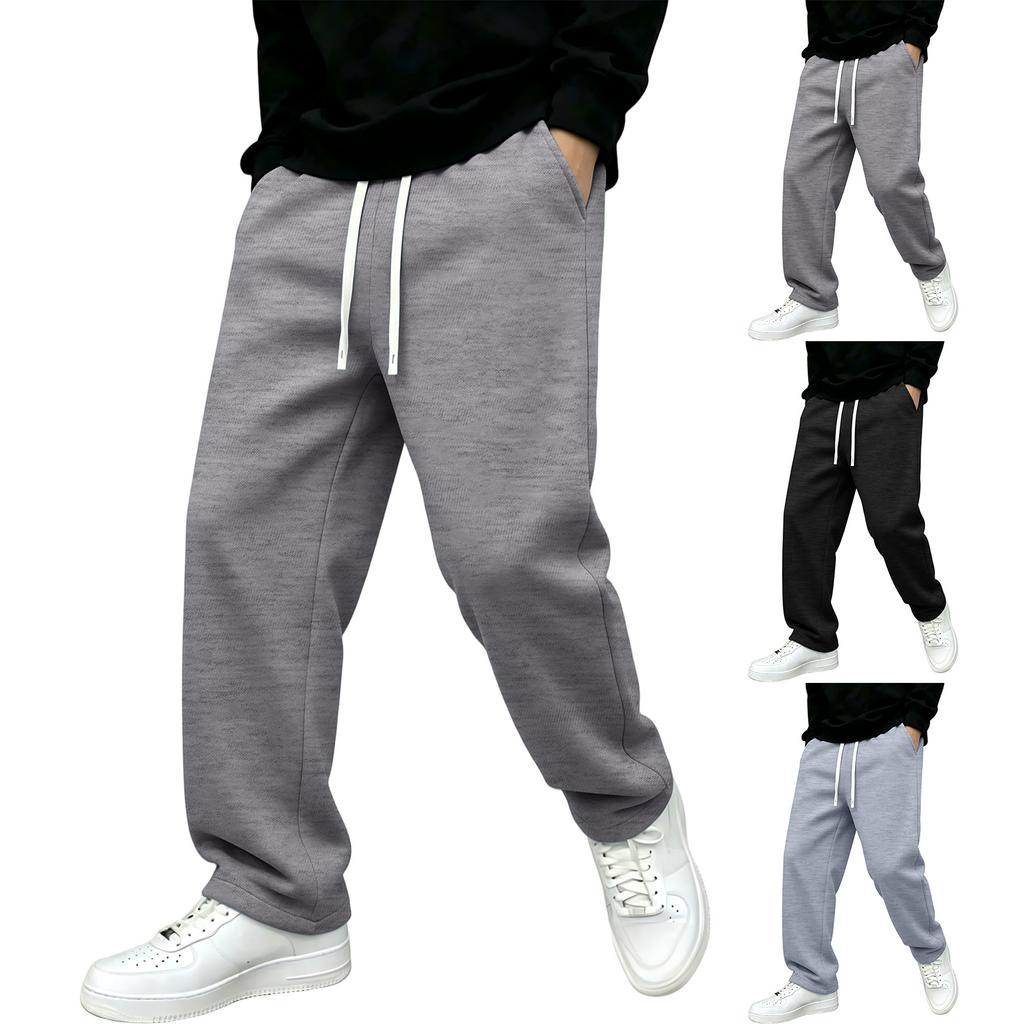 Men's Straight Leg Wide Leg Sweatpants Casual Joggers with Soft Drape for Sports and Lounging