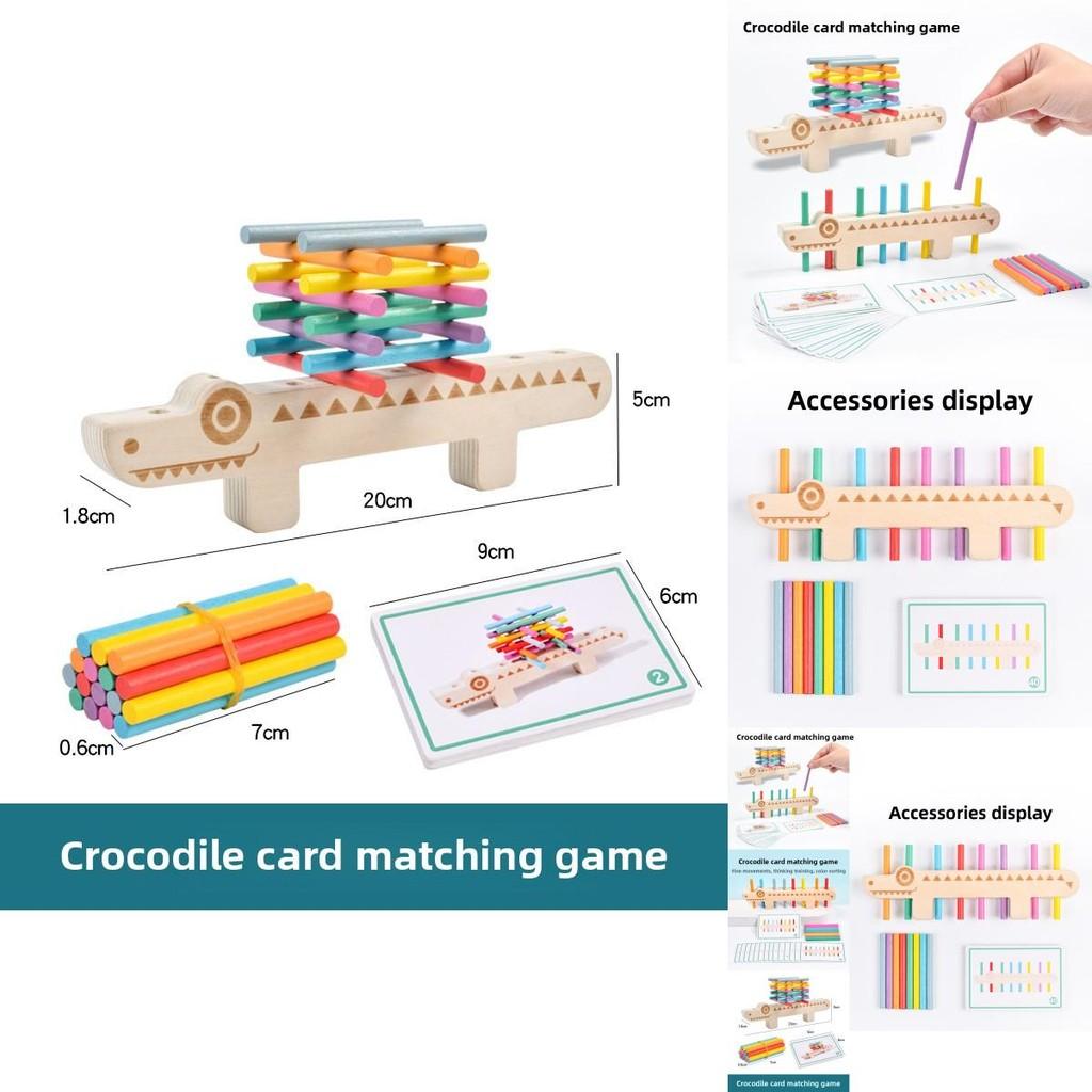 Crocodile Wooden Montessori Puzzle Toy Motor Skill Train Kids Educate Early
