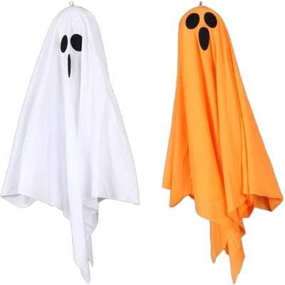 Confezione da 2 Figure Fantasma Appese Luminose Forniture per Feste di Halloween Sicure per Esterni Facili da Installare Atmosfera Festiva