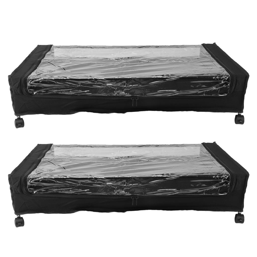 Rolling Under Bed Container Space Saving Easy Pull Out Versatile Underbed Shoe Storage Organizer for Clothes Bedding