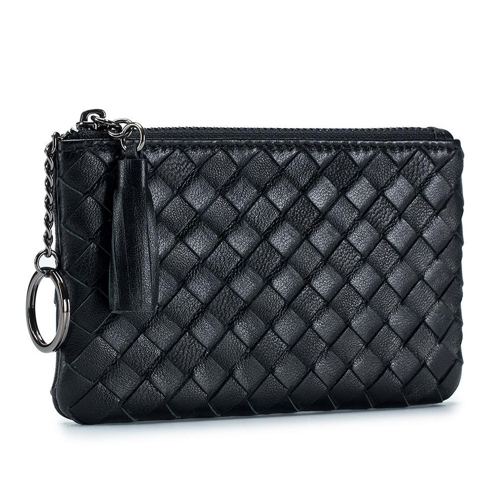 New short change bag, women's sheepskin woven small and ultra-thin small wallet, men's money bag storage bag, high-end sense